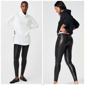 Spanx Faux Leather Shiny Black Leggings